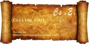 Csillag Edit névjegykártya
